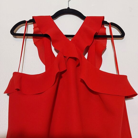 Banana Republic Ruffle Criss-Cross Mini Shift Dress - Worn Once - 12 Tall - Picture 4 of 7